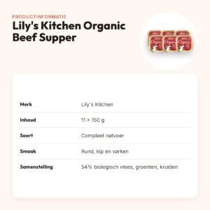 Lily's Kitchen hondenvoer Organic Beef Supper 11 x 150 g – natvoer – productinformatie