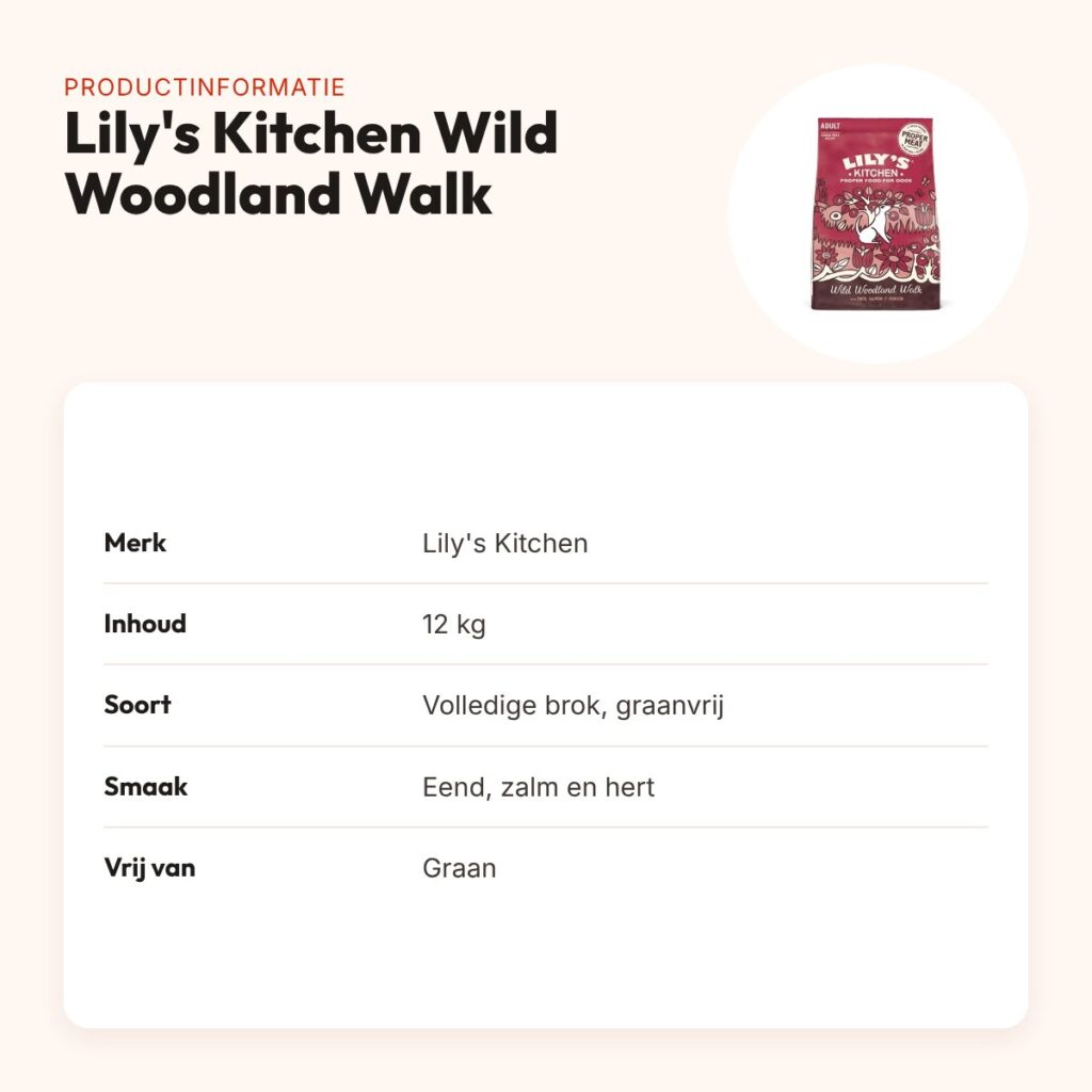 Lily's Kitchen hondenvoer Wild Woodland Walk 12 kg – eend, zalm, hert – productinformatie
