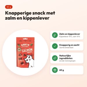 Lily's Kitchen kattensnacks zalm 60 g – knapperig en zacht – voordelen