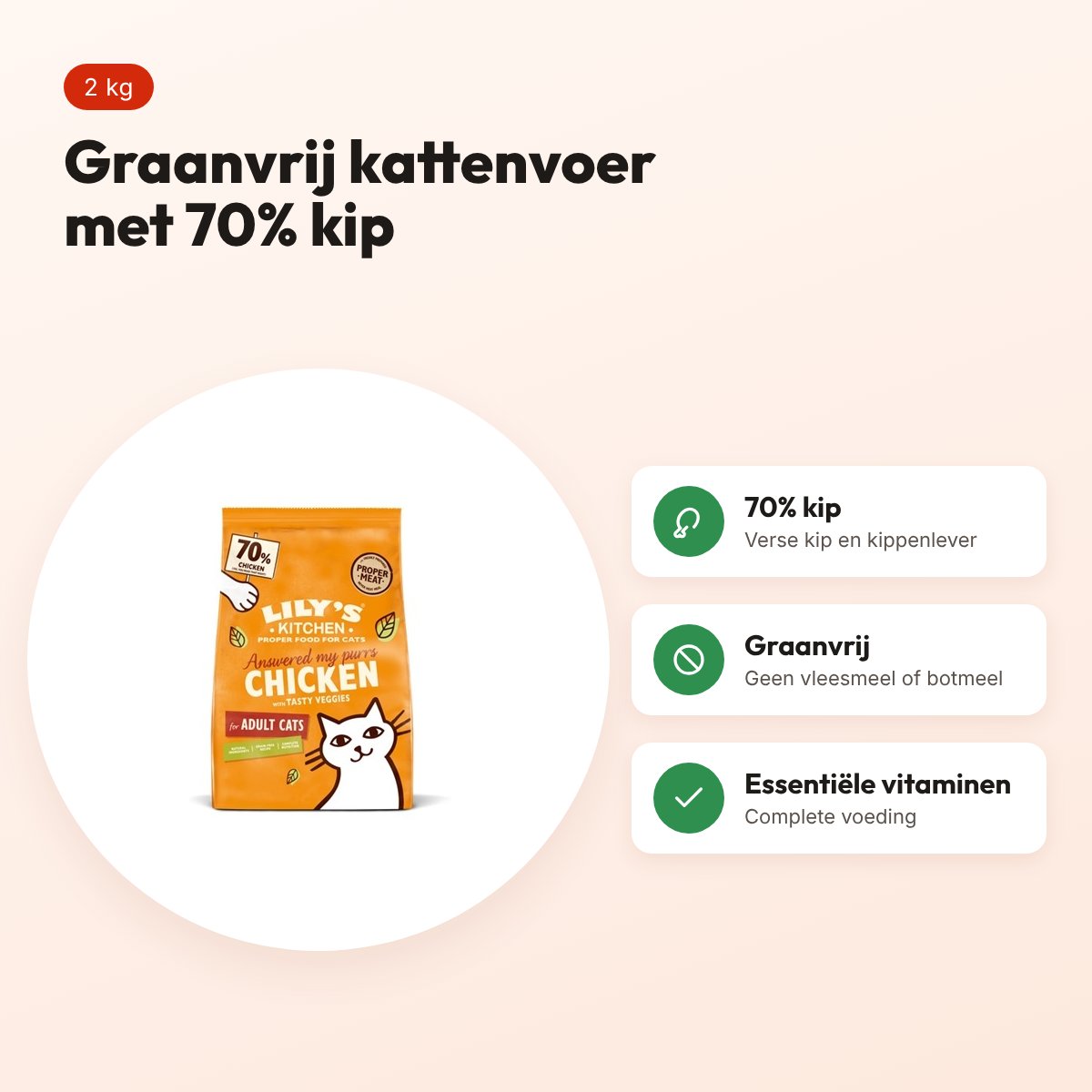 Lily's Kitchen kattenvoer Cat Chicken Casserole 2 kg – graanvrij – voordelen