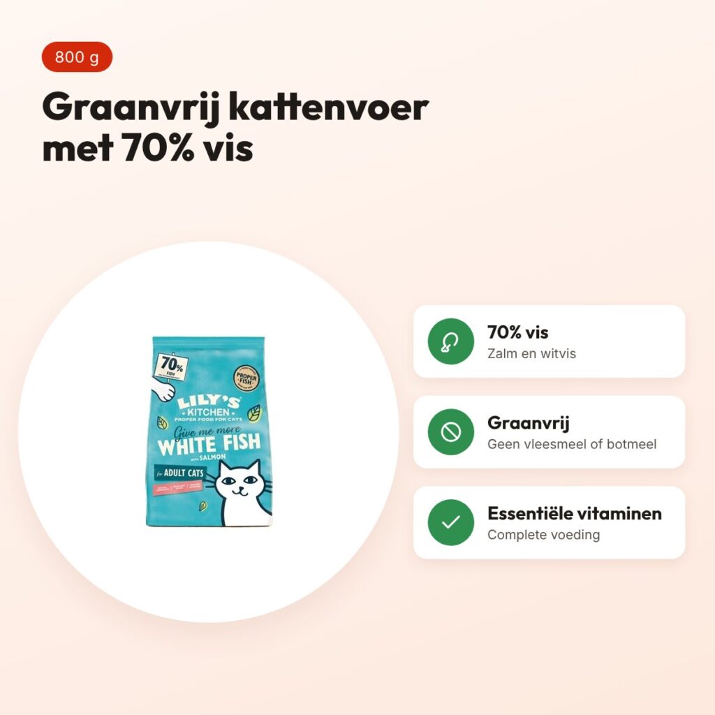 Lily's Kitchen kattenvoer Fisherman's Feast Vis 800 g – graanvrij – voordelen
