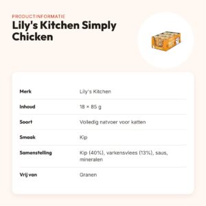 Lily's Kitchen kattenvoer Simply Chicken Tasty Cuts in Gravy 18 x 85 g – productinformatie