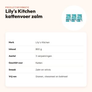 Lily's Kitchen kattenvoer vis met zalm en witvis 800 g – multipack 3 stuks – productinformatie