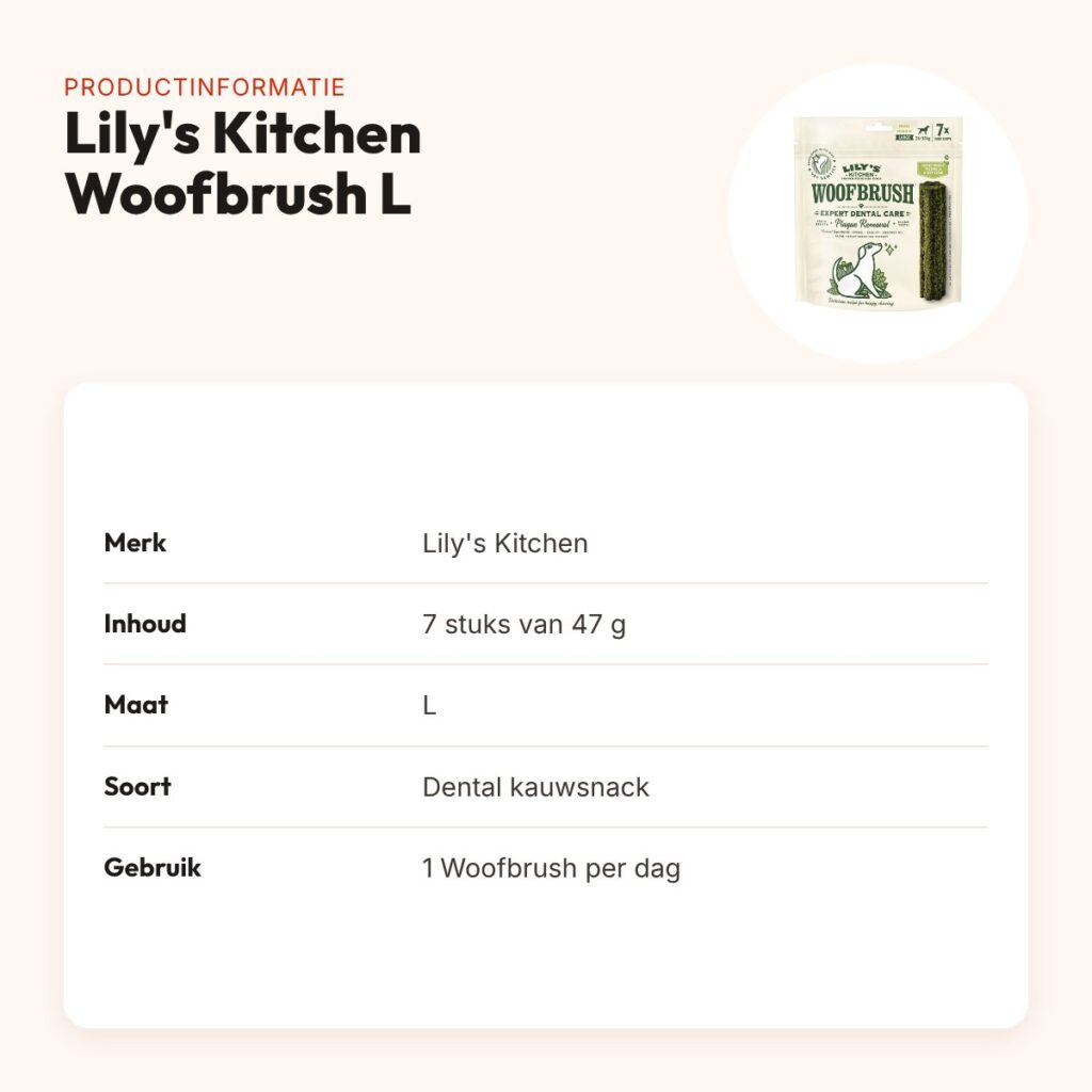 Lily's Kitchen Woofbrush Dental Care kauwsnack L 7 x 47 g – productinformatie