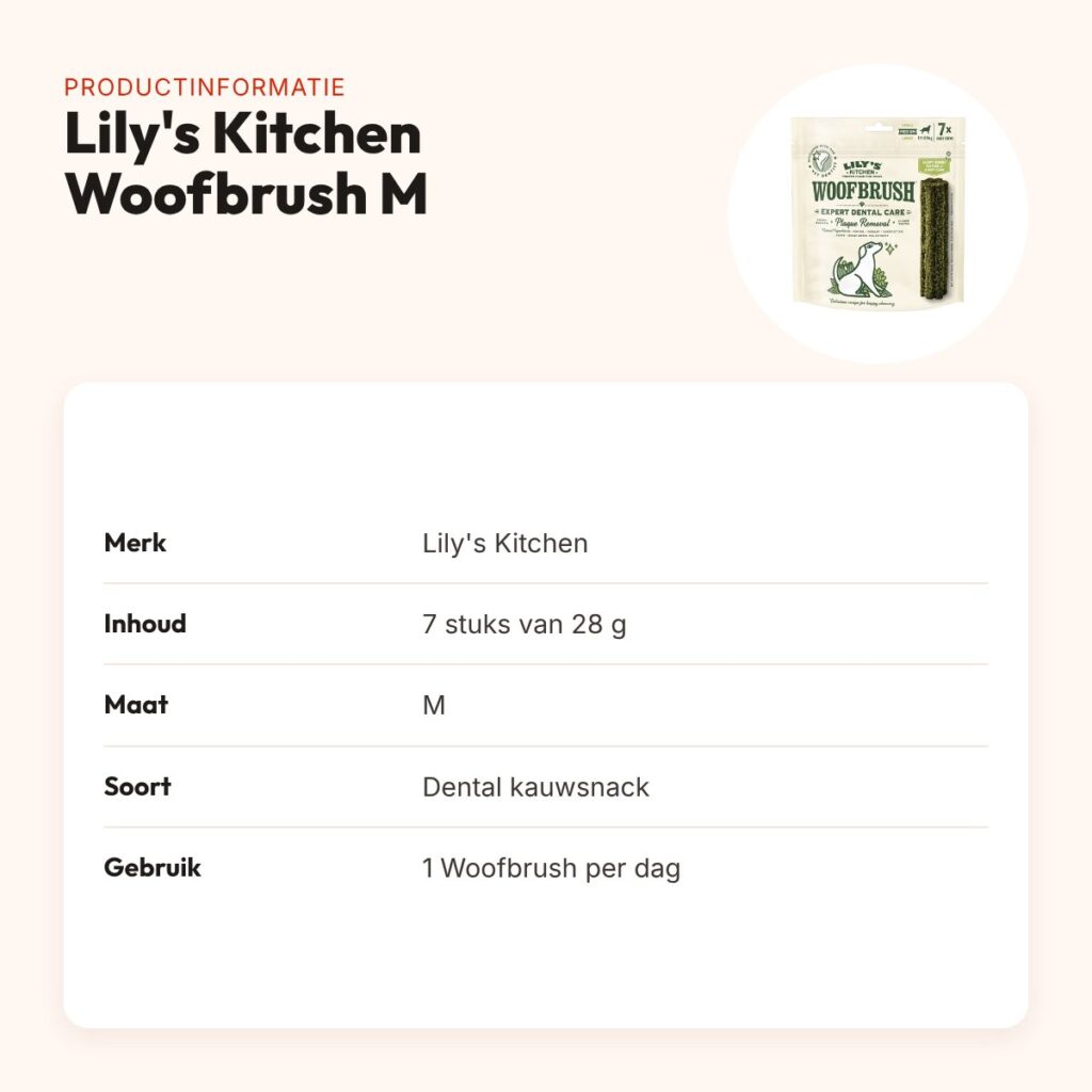 Lily's Kitchen Woofbrush Dental Care kauwsnack M 7 x 28 g – productinformatie
