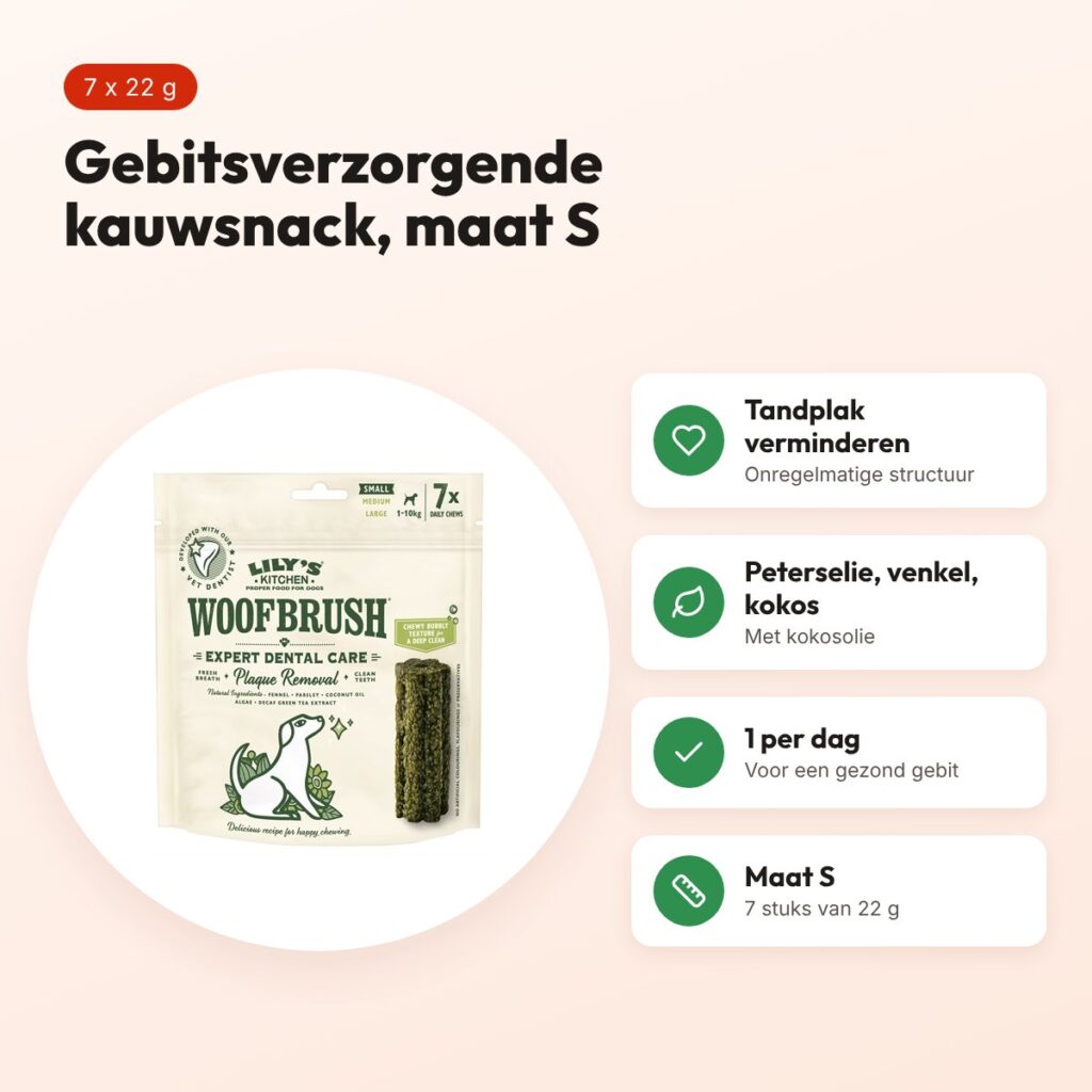 Lily's Kitchen Woofbrush Dental Care kauwsnack S 7 x 22 g – voordelen
