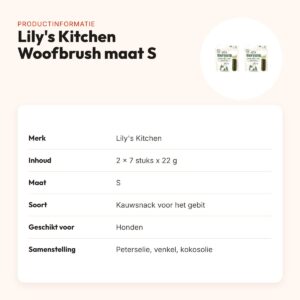 Lily's Kitchen Woofbrush Dental S kauwsnack hond – multipack 2 x 7 stuks – productinformatie