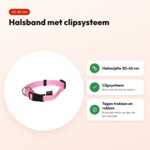 Martin Basic halsband nylon roze 30-45 cm – maat S – voordelen