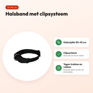 Martin Basic halsband nylon zwart 30-45 cm – maat S – voordelen