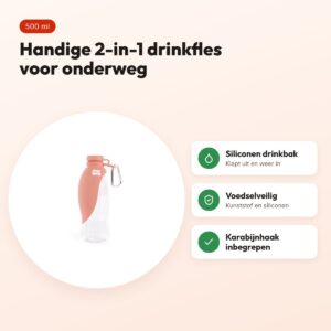 Martin drinkfles met siliconen drinkbak roze 500 ml – voordelen