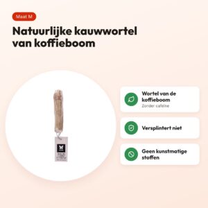 Martin kauwwortel koffiehout M – natuurlijke kauwwortel voor honden – voordelen