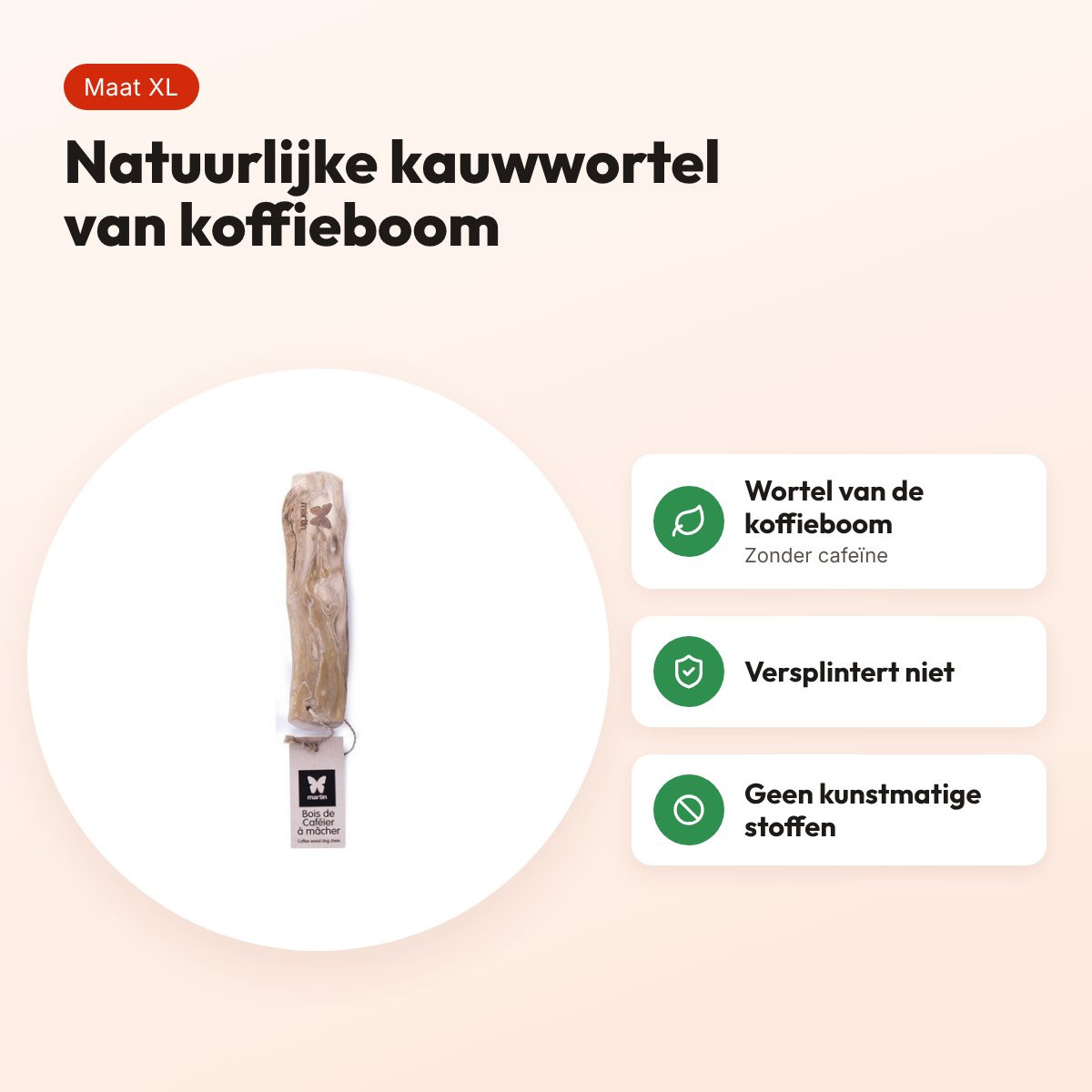 Martin kauwwortel koffiehout XL – natuurlijke kauwwortel voor honden – voordelen