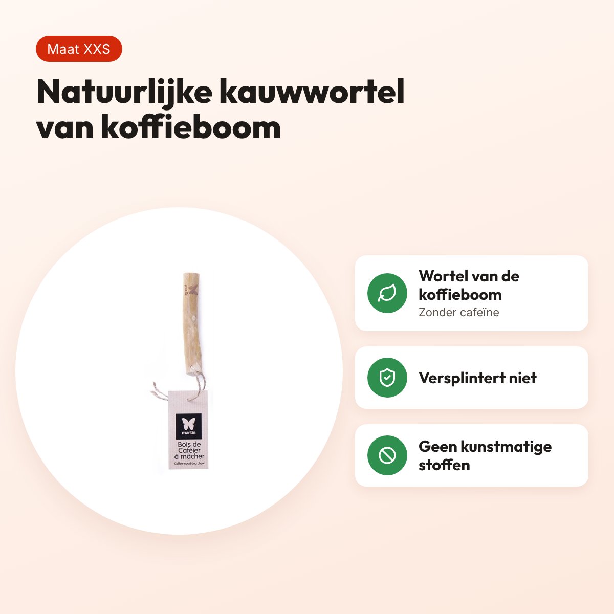 Martin kauwwortel koffiehout XXS – natuurlijke kauwwortel voor honden – voordelen