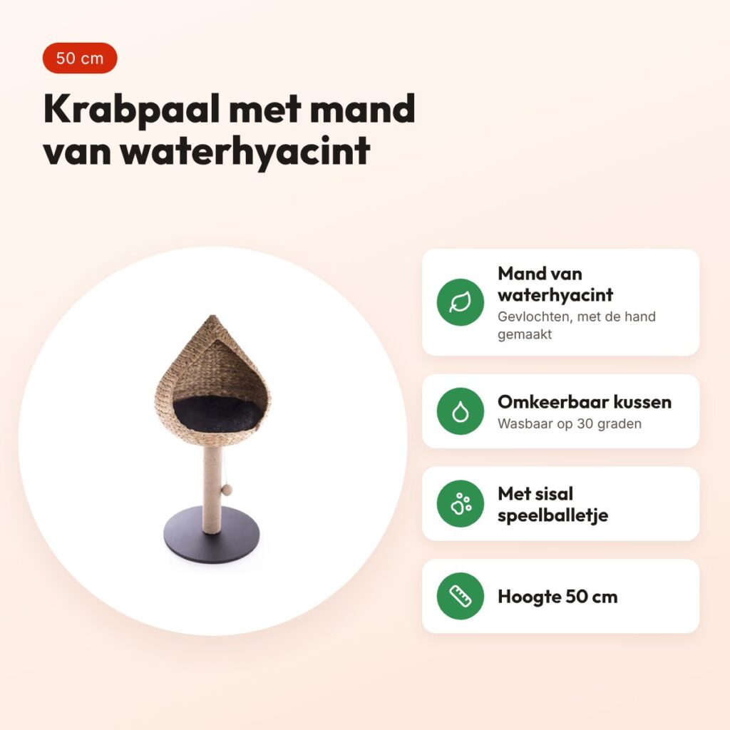 Martin krabpaal Vietnam met mand waterhyacint 50 cm – voordelen