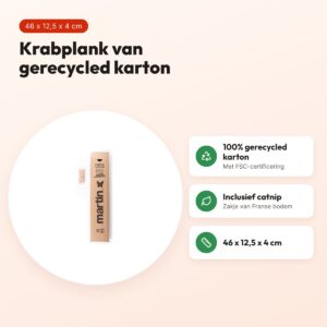 Martin krabplank karton met catnip 46 x 12,5 x 4 cm – voordelen