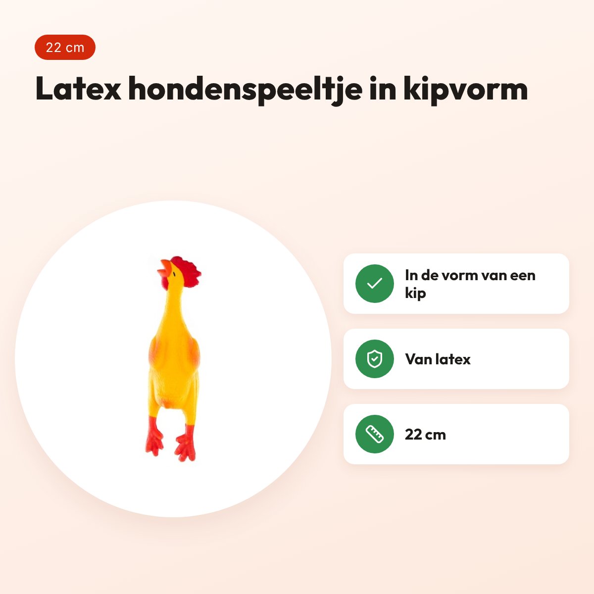 Martin latex hondenspeelgoed kip 22 cm – voordelen