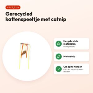 Martin Leana Kicker kattenspeelgoed met catnip 45 x 6,5 cm – gerecycled – voordelen