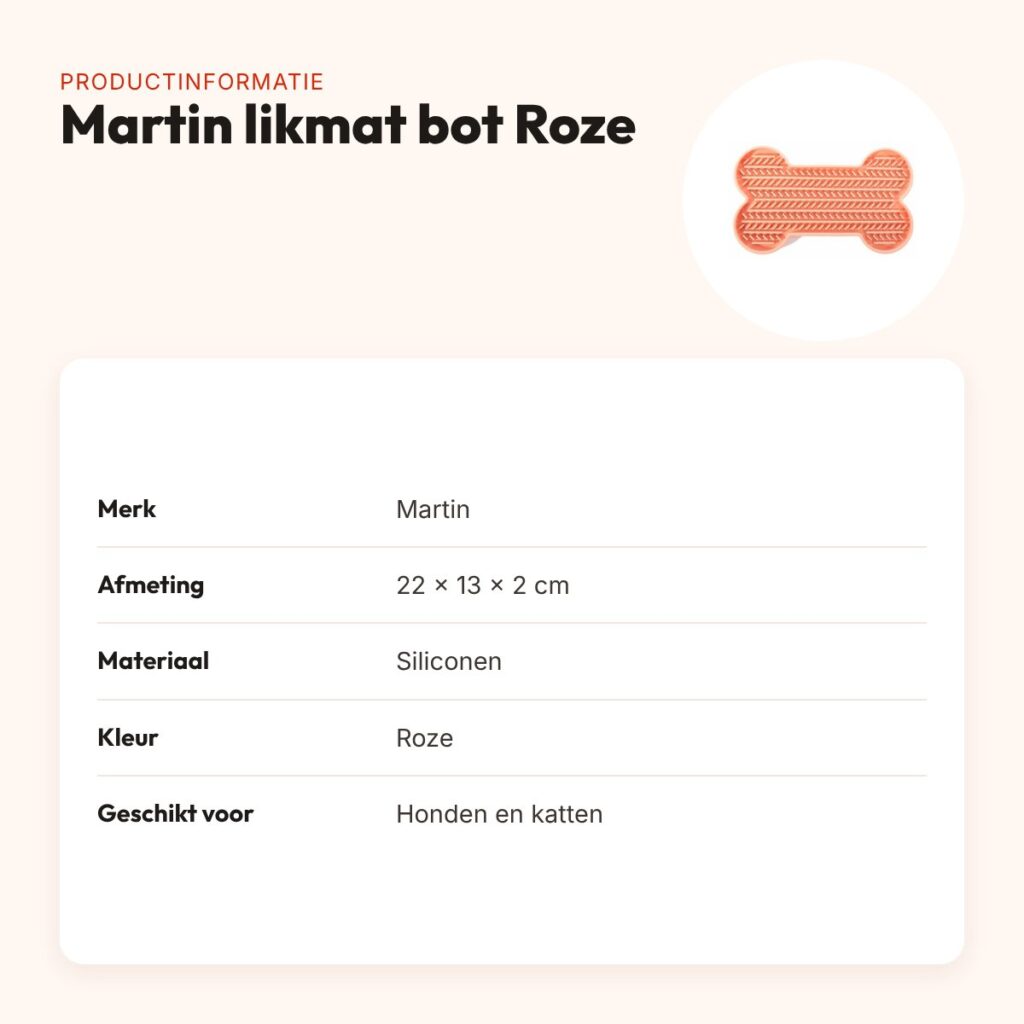 Martin likmat bot Roze 22 x 13 x 2 cm – siliconen, met zuignappen – productinformatie