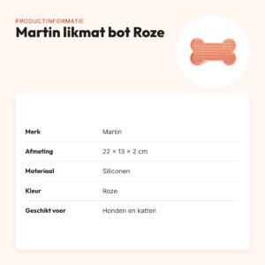 Martin likmat bot Roze 22 x 13 x 2 cm – siliconen, met zuignappen – productinformatie