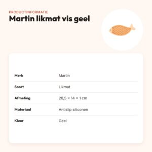 Martin likmat vis siliconen geel 28,5 x 14 x 1 cm – antislip – productinformatie