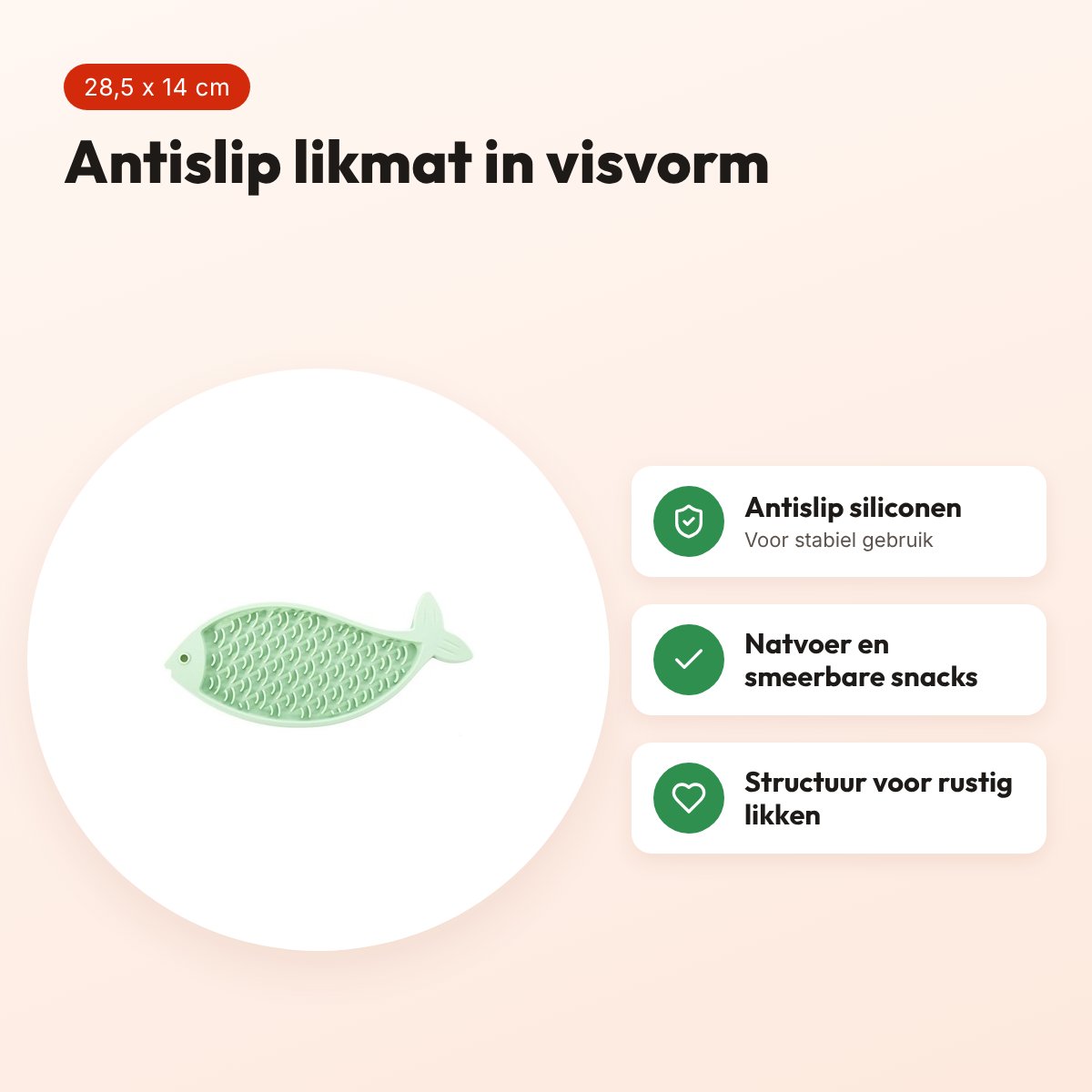 Martin likmat vis siliconen groen 28,5 x 14 x 1 cm – antislip – voordelen