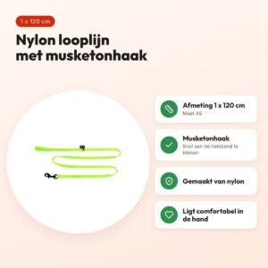 Martin looplijn nylon groen 1 x 120 cm – maat XS – voordelen