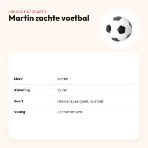Martin zachte voetbal 15 cm – lichtgewicht hondenspeelgoed – productinformatie