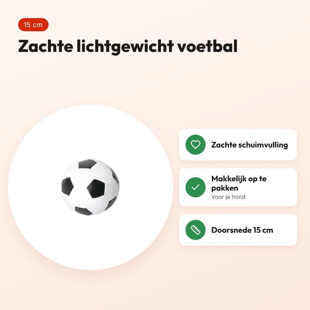 Martin zachte voetbal 15 cm – lichtgewicht hondenspeelgoed – voordelen