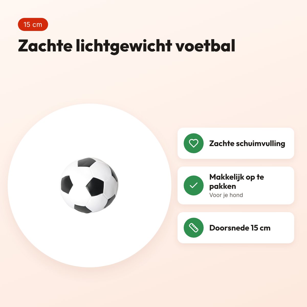 Martin zachte voetbal 15 cm – lichtgewicht hondenspeelgoed – voordelen