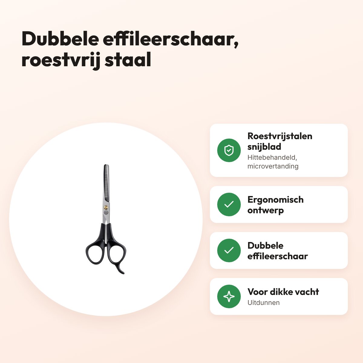 Mikki Classic effileerschaar dubbel – ergonomisch, roestvrij staal – voordelen