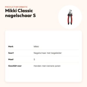 Mikki Classic nagelschaar S voor honden – ergonomisch, met begeleider – productinformatie