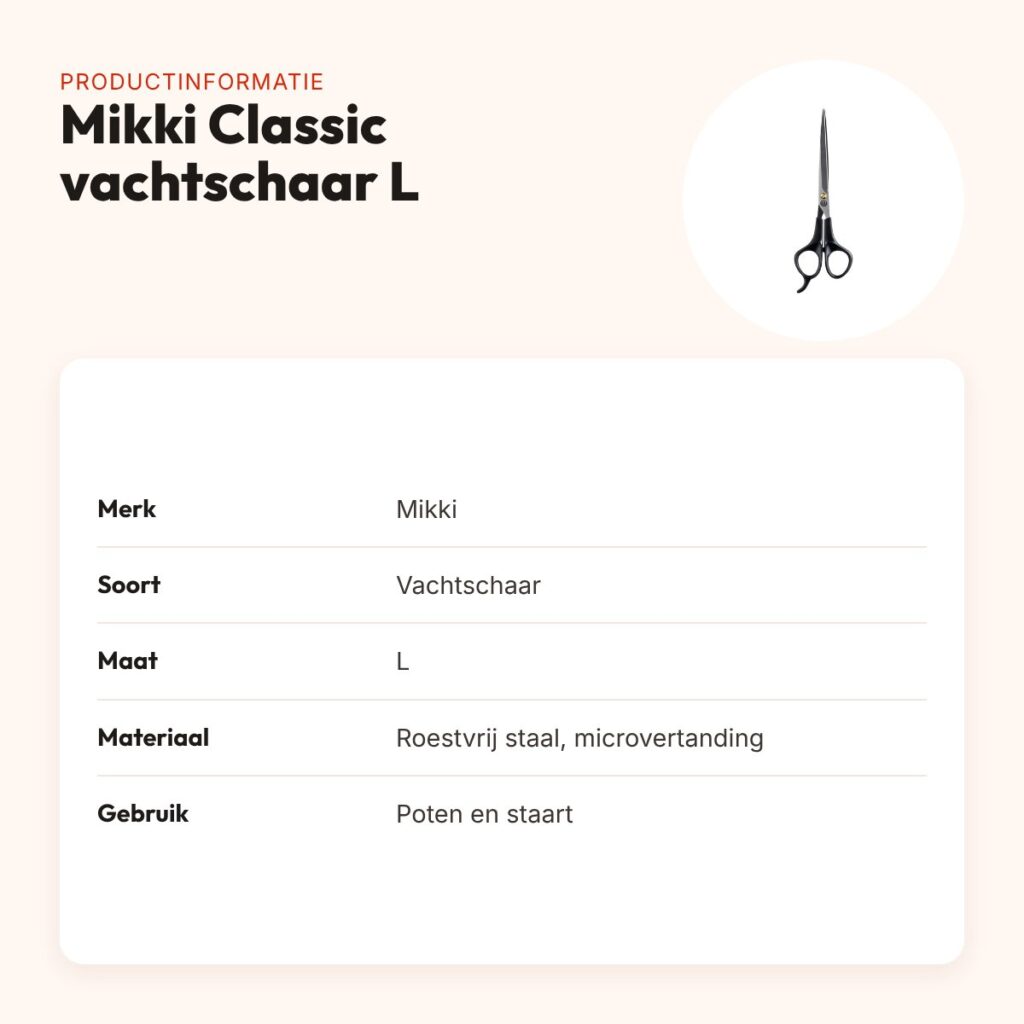 Mikki Classic vachtschaar L – ergonomisch, roestvrij staal – productinformatie