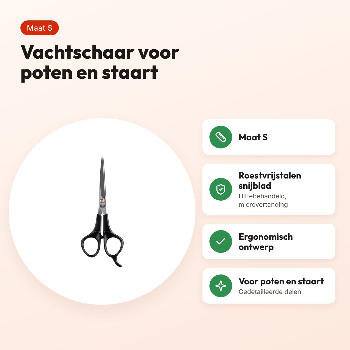 Mikki Classic vachtschaar S – ergonomisch, roestvrij staal – voordelen
