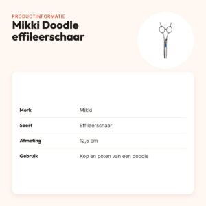 Mikki Doodle effileerschaar 12,5 cm – voor kop en poten – productinformatie