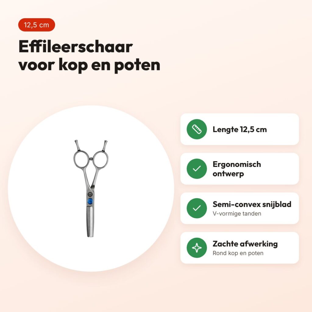 Mikki Doodle effileerschaar 12,5 cm – voor kop en poten – voordelen