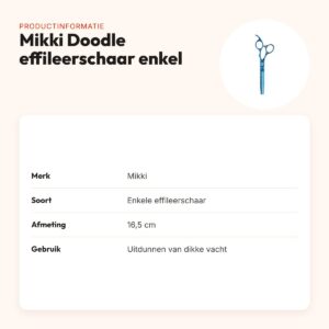 Mikki Doodle effileerschaar enkel 16,5 cm – ergonomisch, voor dikke vacht – productinformatie