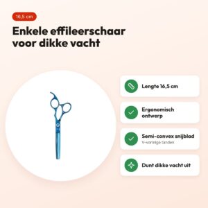 Mikki Doodle effileerschaar enkel 16,5 cm – ergonomisch, voor dikke vacht – voordelen