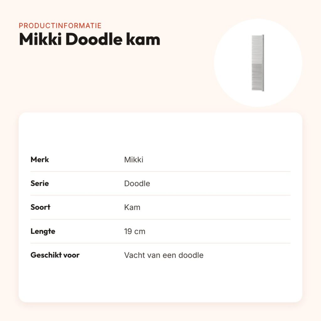 Mikki Doodle kam 19 cm – ergonomisch – productinformatie