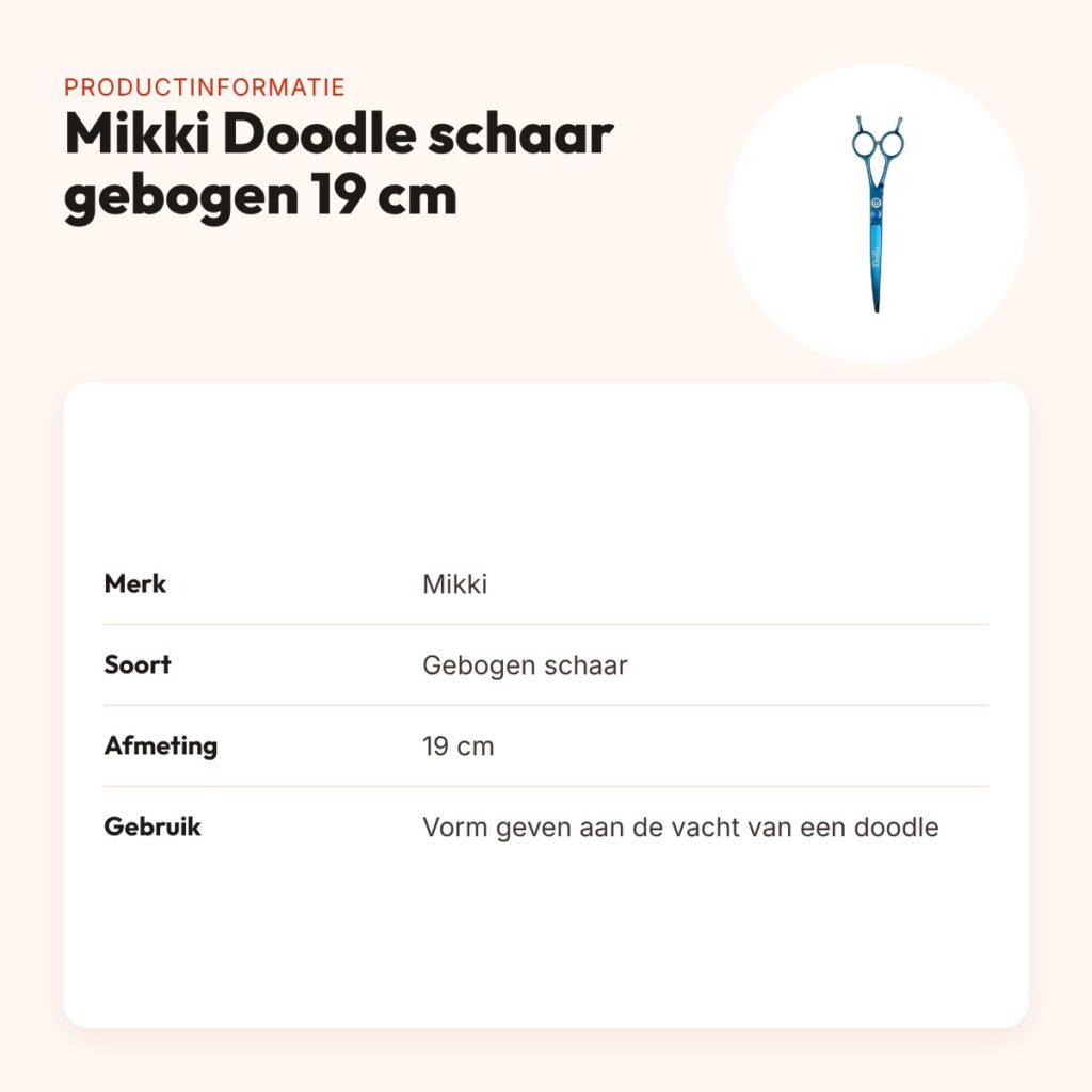 Mikki Doodle schaar gebogen 19 cm – ergonomisch ontwerp – productinformatie