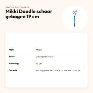 Mikki Doodle schaar gebogen 19 cm – ergonomisch ontwerp – productinformatie