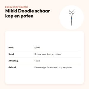 Mikki Doodle schaar voor kop en poten 14 cm – ergonomisch – productinformatie
