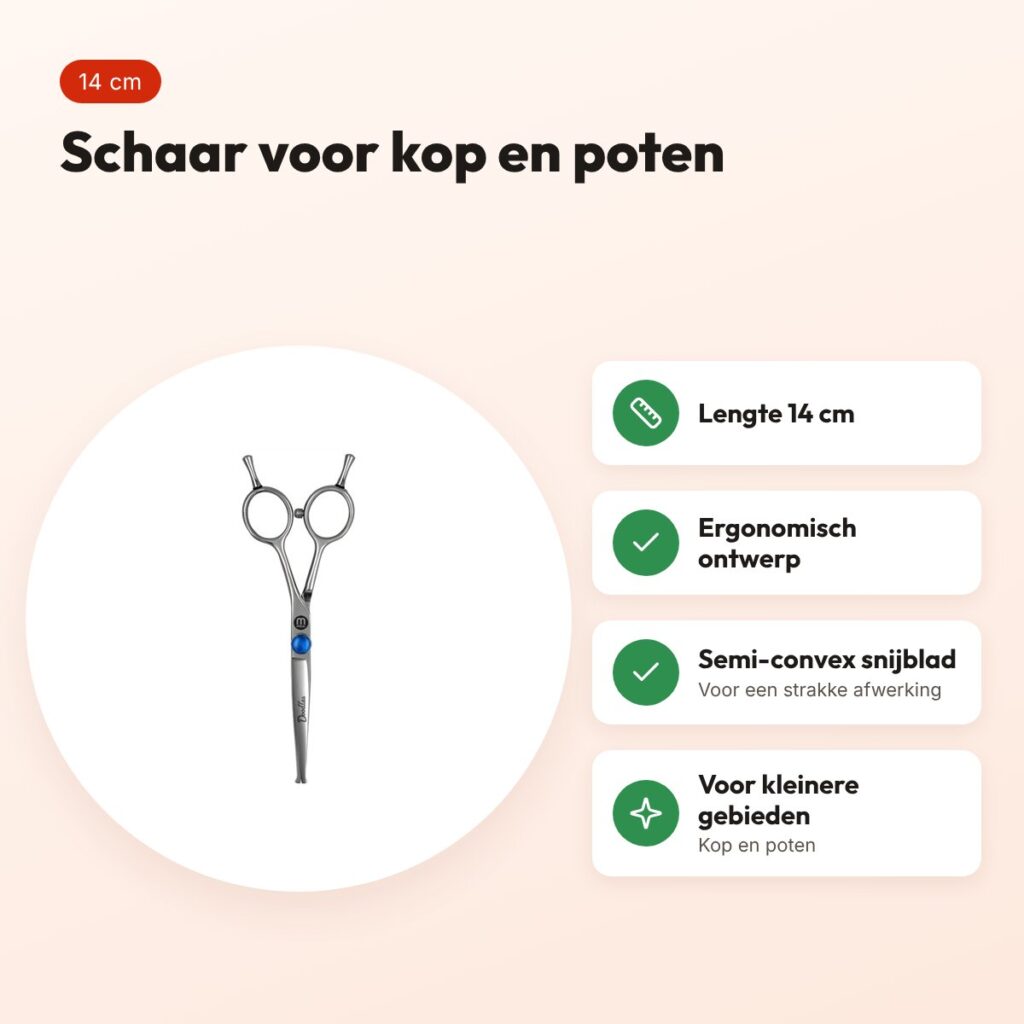 Mikki Doodle schaar voor kop en poten 14 cm – ergonomisch – voordelen