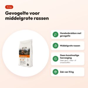 Millor hondenvoer Extruded Adult Maintenance Medium Breed 15 kg – gevogelte – voordelen