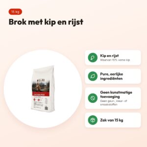 Millor hondenvoer Premium Extruded Fresh Adult kip en rijst 15 kg – voordelen