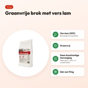 Millor hondenvoer Premium Fresh Adult lam 15 kg – graanvrij – voordelen