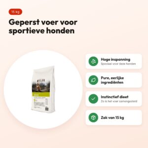 Millor hondenvoer Premium Pressed Adult Sport 15 kg – hoge inspanning – voordelen