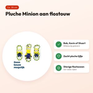 Minions hondenspeeltje pluche Minion aan flostouw 28 cm – assorti – voordelen