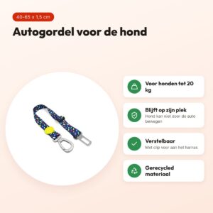 Morso autogordel hond Color Invaders paars 40-65 x 1,5 cm – tot 20 kg – voordelen