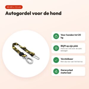 Morso autogordel hond Full Metal Dog bruin 40-65 x 1,5 cm – tot 20 kg – voordelen