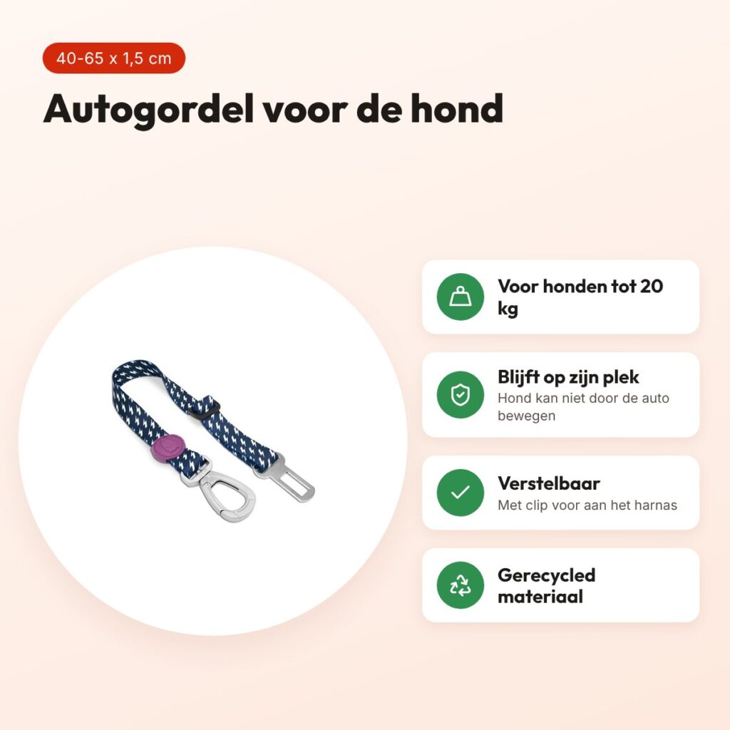 Morso autogordel hond Power Flow zwart 40-65 x 1,5 cm – tot 20 kg – voordelen